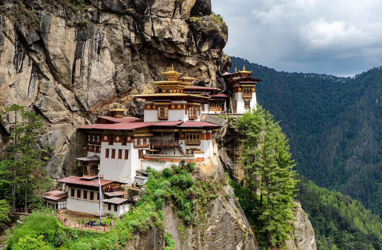 Paro Taktsang, the Tiger's Nest monastery, on a cliff above Bhutan's Paro valley
